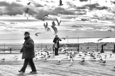 About 'Coney Island Winter': 'On an extremely cold day, I decided I’d really like to go to Coney Island and see it when it’s all deserted and grey, nobody there, and get the feel of it being desolate. So my husband and I took the 45-minute subway ride out to Coney Island, and that’s where I got the shot.' (© Sandra Jetton 2017)