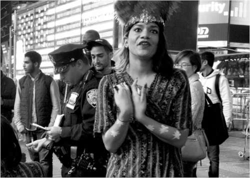 About 'Painted Lady': 'If you’re shooting in New York, you might look at somebody’s red dress or the neon of a building, but to me that’s not what the story is. I like street people. I like the more intimate stories about what’s going on in an environment.' (© Sandra Jetton 2017) 