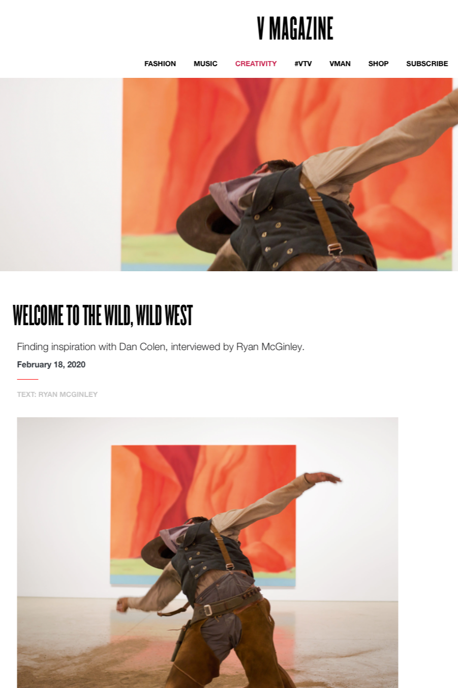 WELCOME TO THE WILD, WILD WEST. Finding inspiration with Dan Colen, interviewed by Ryan McGinley. (Copy)