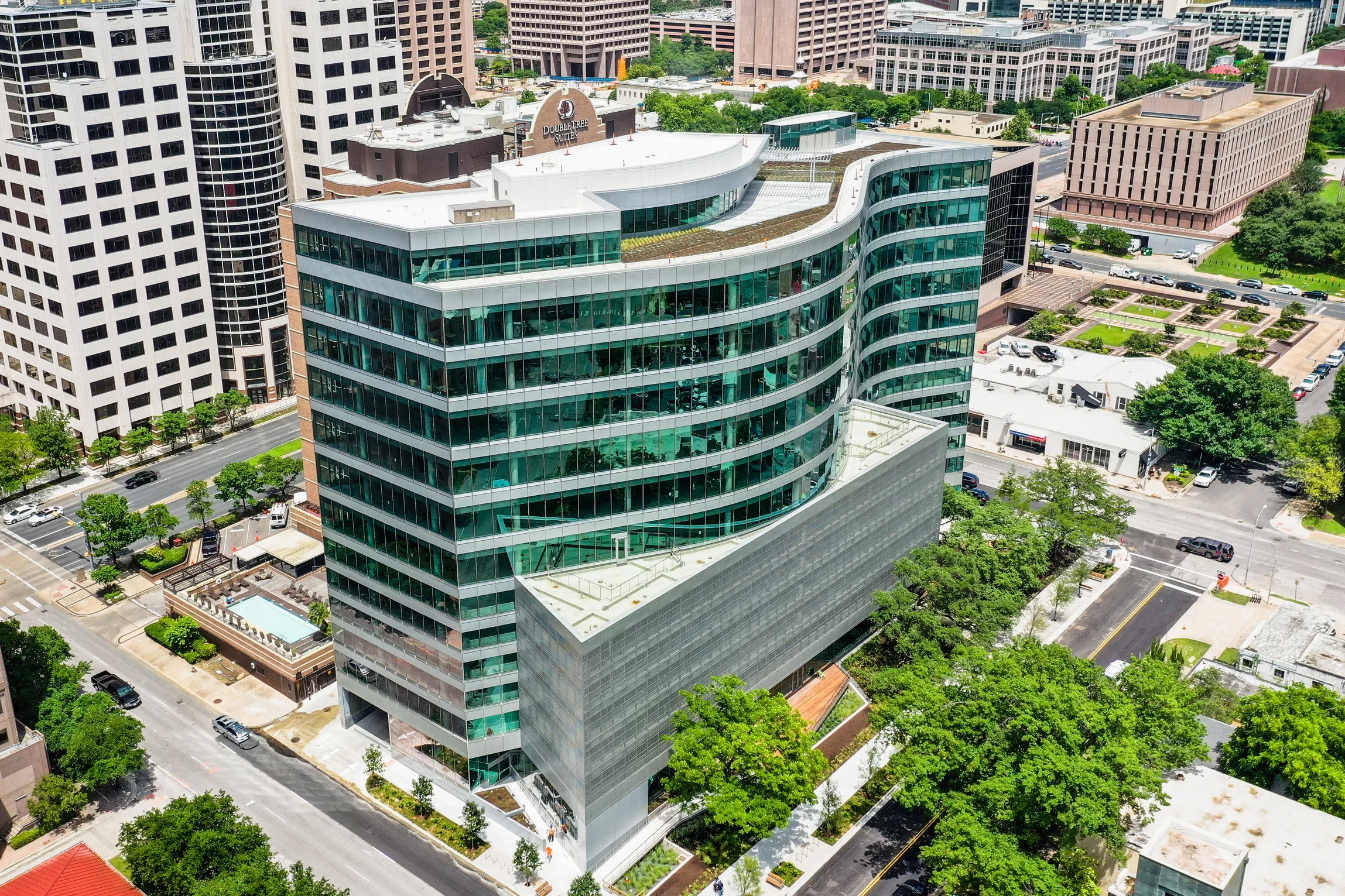 Aerial Perspective View of the SXSW Center.