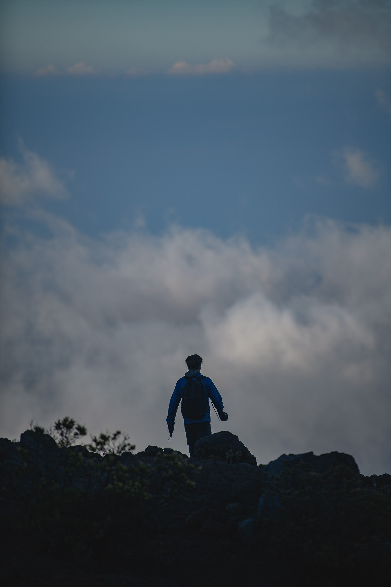 Neil's silhouette at Haleakala Crater, 2021