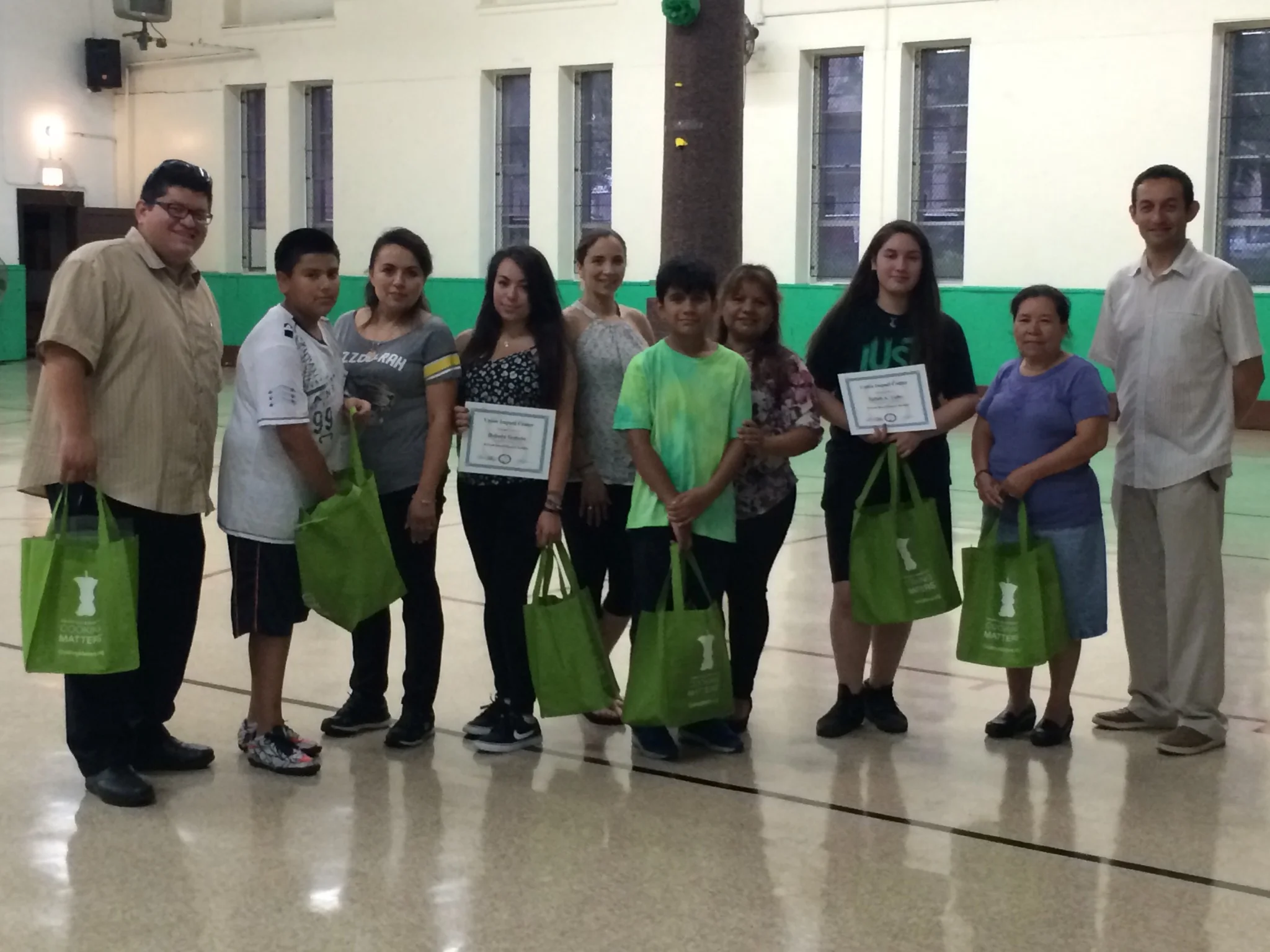 Students receive certificates and gift bags upon completion of course 