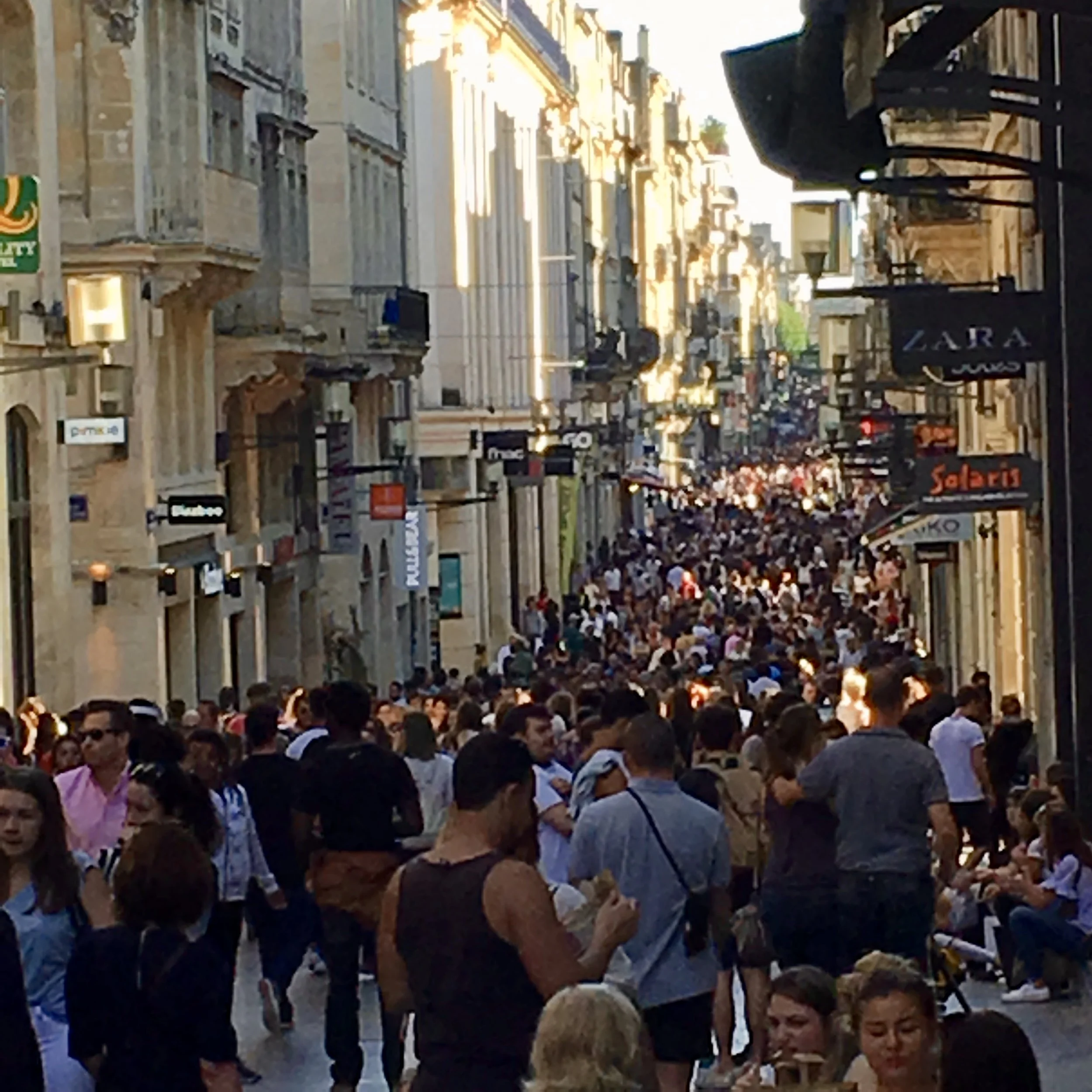 Rue Saint Catherine is Europe's longest pedestrian shopping street at 1.2 kilometers. Saturday is typically the busiest day of the week and the street is jammed with people shopping the large retail chains, small boutiques, wine and food shops. Another option is the many outdoor markets which take place in the towns and villages throughout the Bordeaux region. We found a great hat vendor at the weekly market held in the Citadel of Blaye. The purveyor, Betty Millerate, spoke perfect English and was very helpful in helping Larry and I find hats to take home and wear to the Kentucky Derby. Click here to see our hats at the derby.