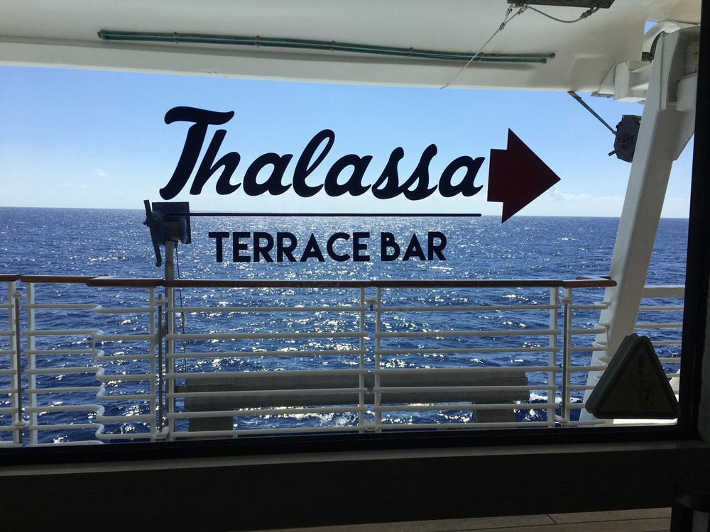 Outdoor bar at Aft of ship