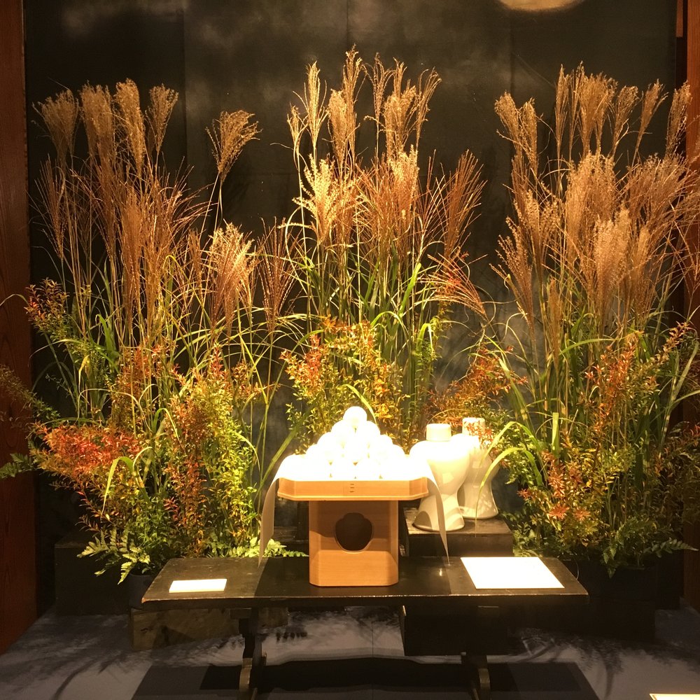 Vignette celebrating harvest time of rice plants