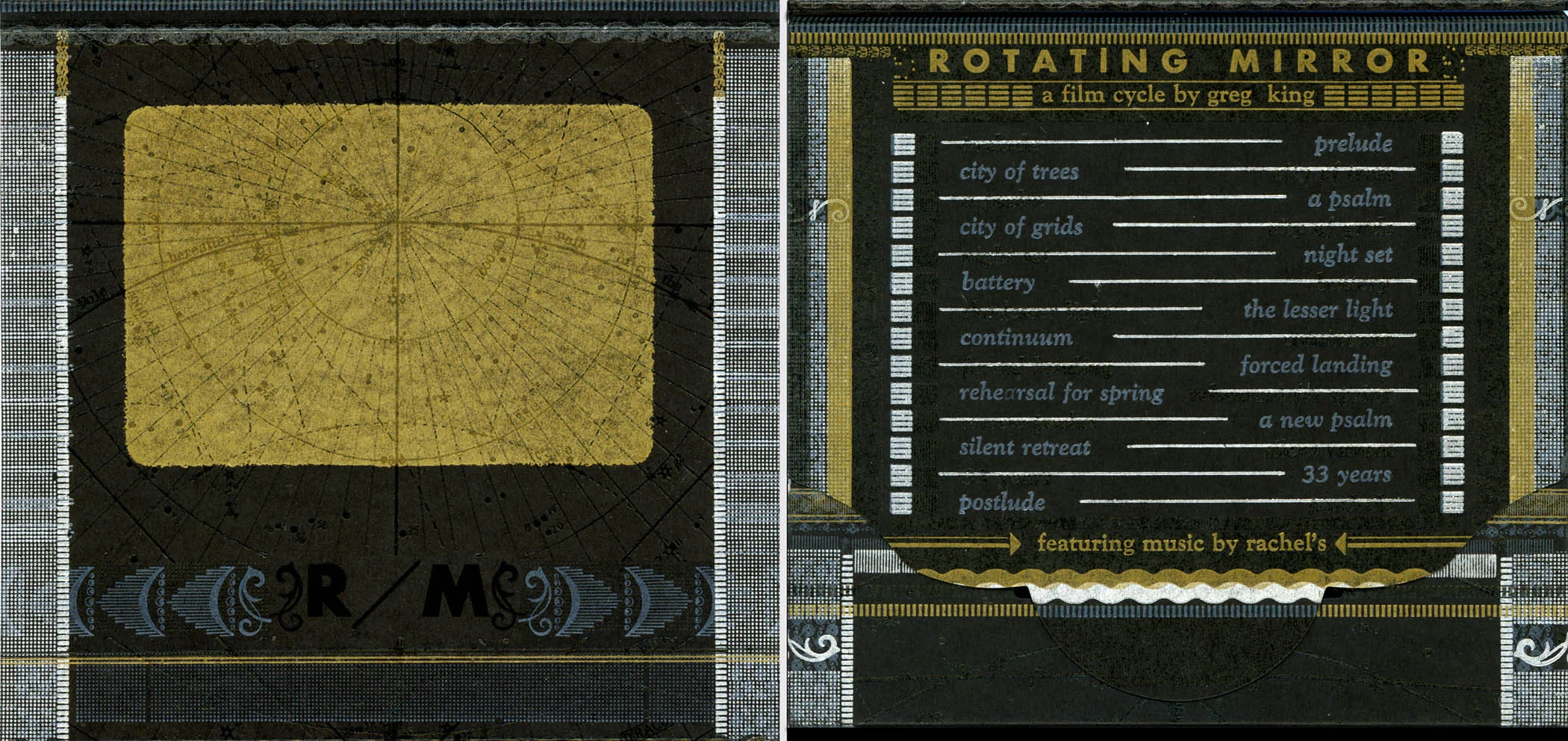 The DVD of Rotating Mirror, featuring a custom designed letterpress package by Brady Vest at HAMMERPRESS