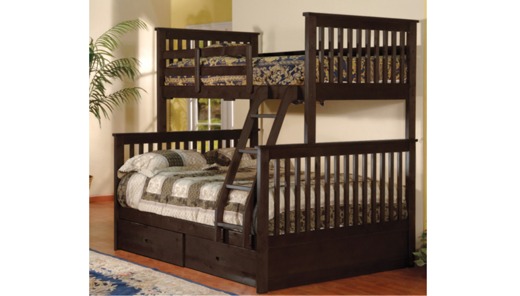 Olympia Twin/Full Bunk Bed Espresso