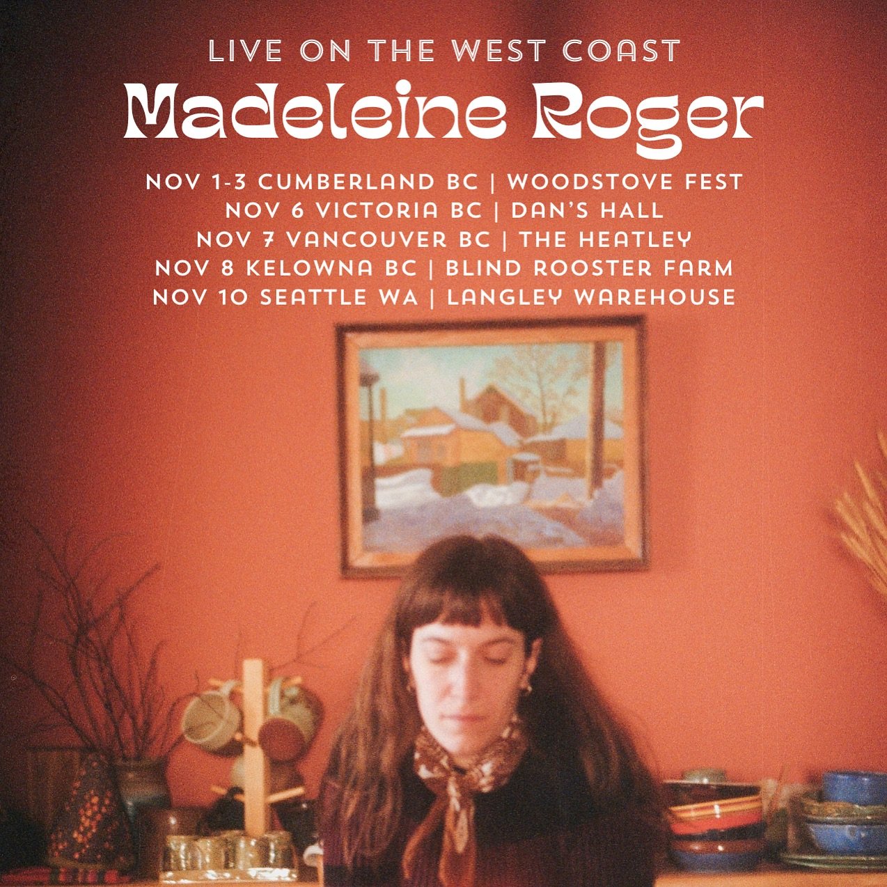 Tours that involve ferries just hit different. BC &amp; Washington bound - tell a pal!

Nov 1-3 CUMBERLAND BC @woodstovefestival ^
Nov 6 VICTORIA BC @ Dan&rsquo;s Hall
Nov 7 VANCOUVER BC @theheatley696 *
Nov 8 KELOWNA BC @ Blind Rooster Farm
Nov 10 S