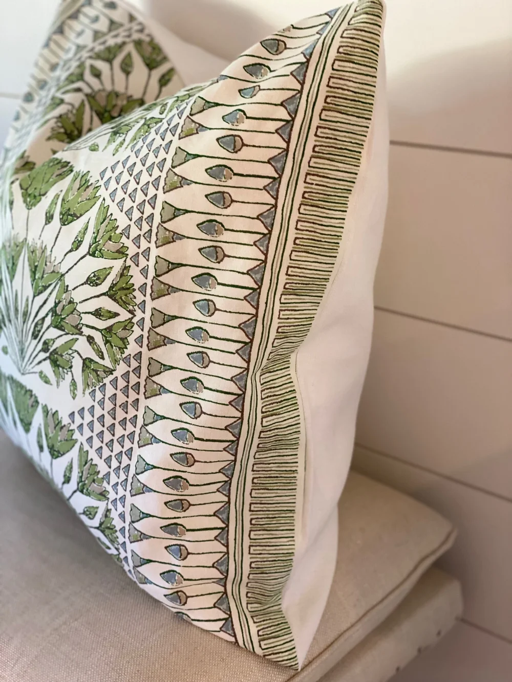 Anna French Green And Beige Pillows Thibaut Anna French Willow - Main Image