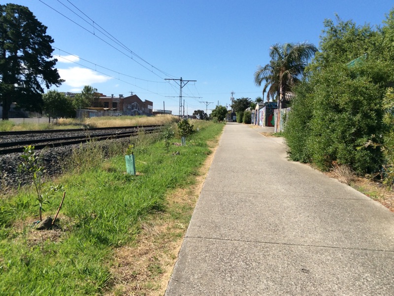 Upfield path between Renown & Bakers (back of houses on Smith St)