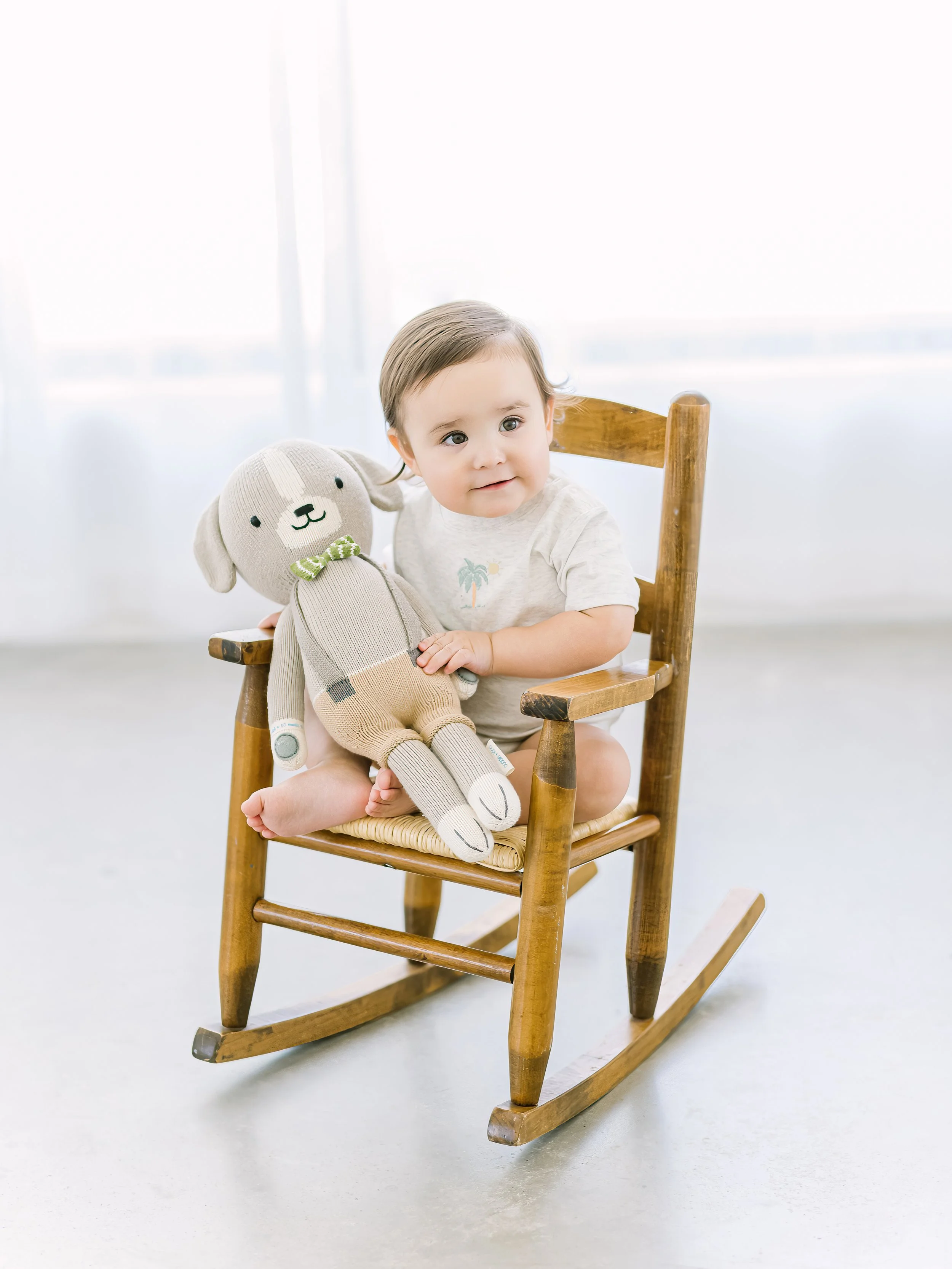 One-Year-Old Child Studio Portrait Session in Downtown McKinney, TX