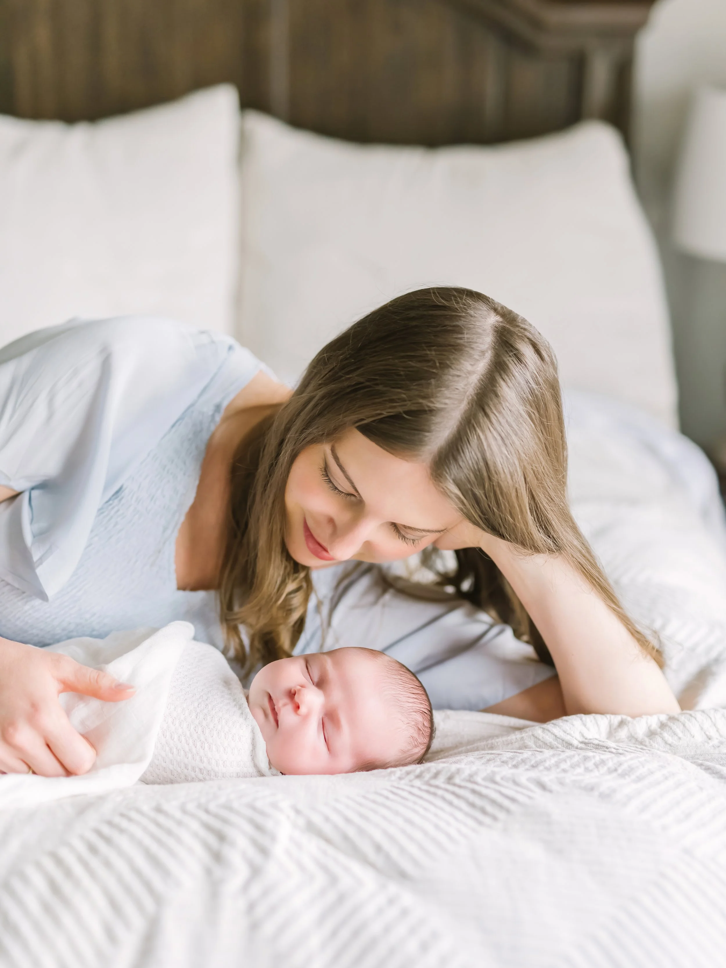 Blue and White Baby Boy Newborn Photography (North Dallas, Texas)