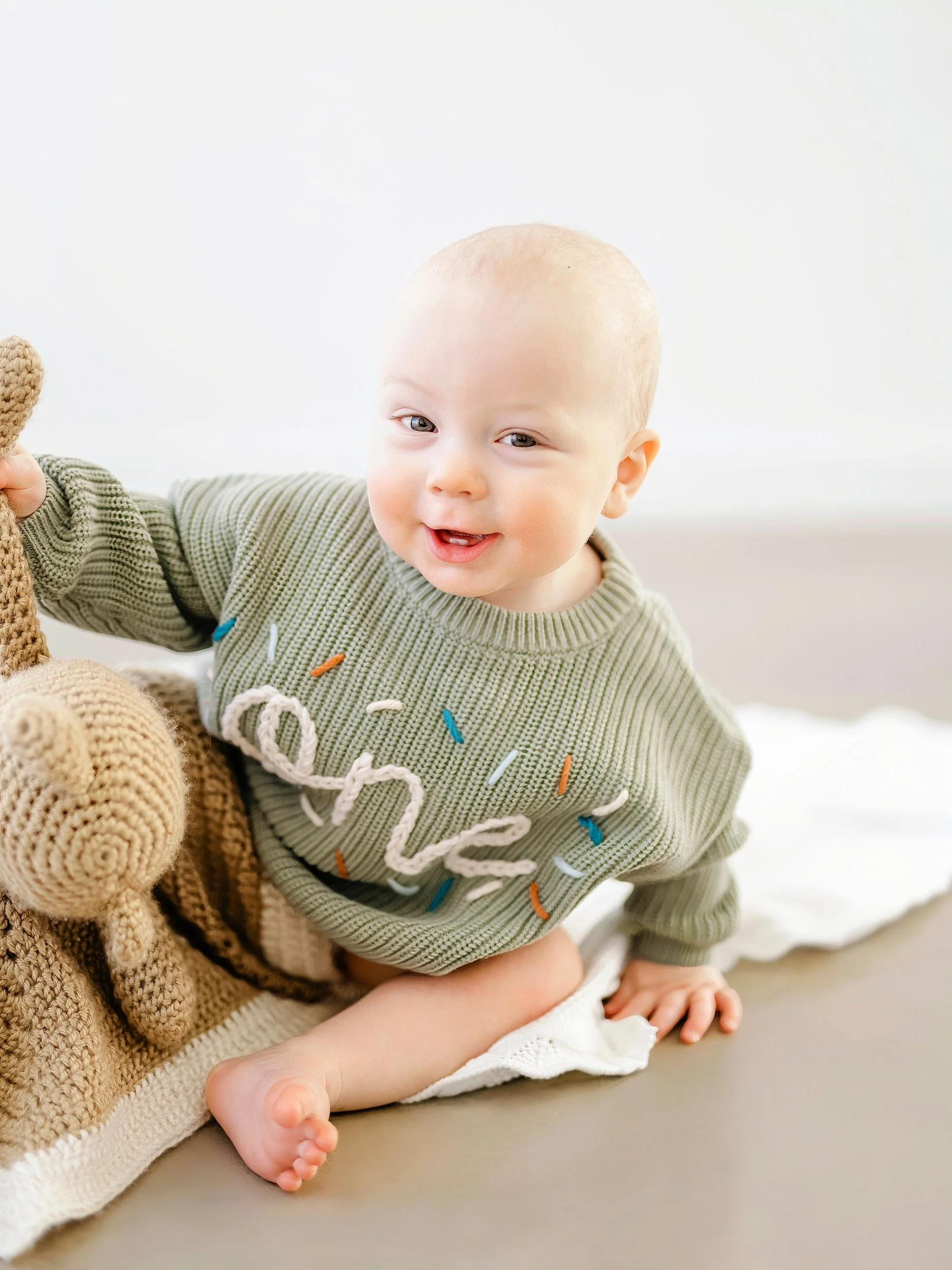 A Studio One-Year Birthday Milestone Session in McKinney, Texas