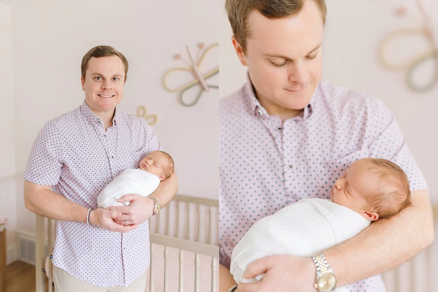 photoshoot with newborn and dad