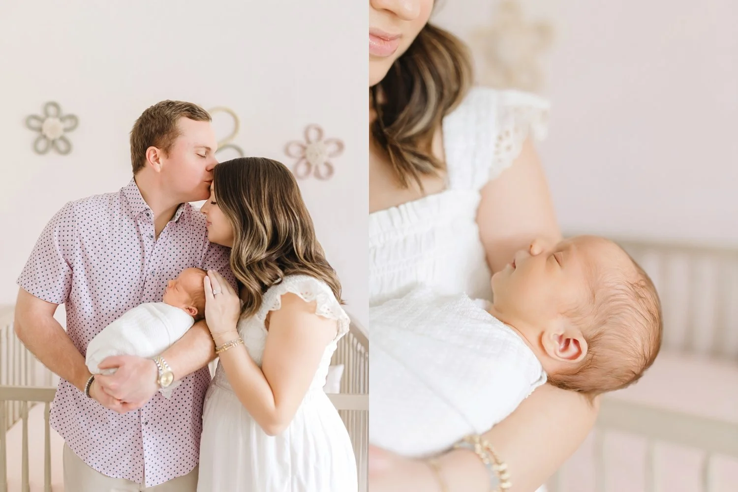 dallas texas newborn photos of parents with baby at home