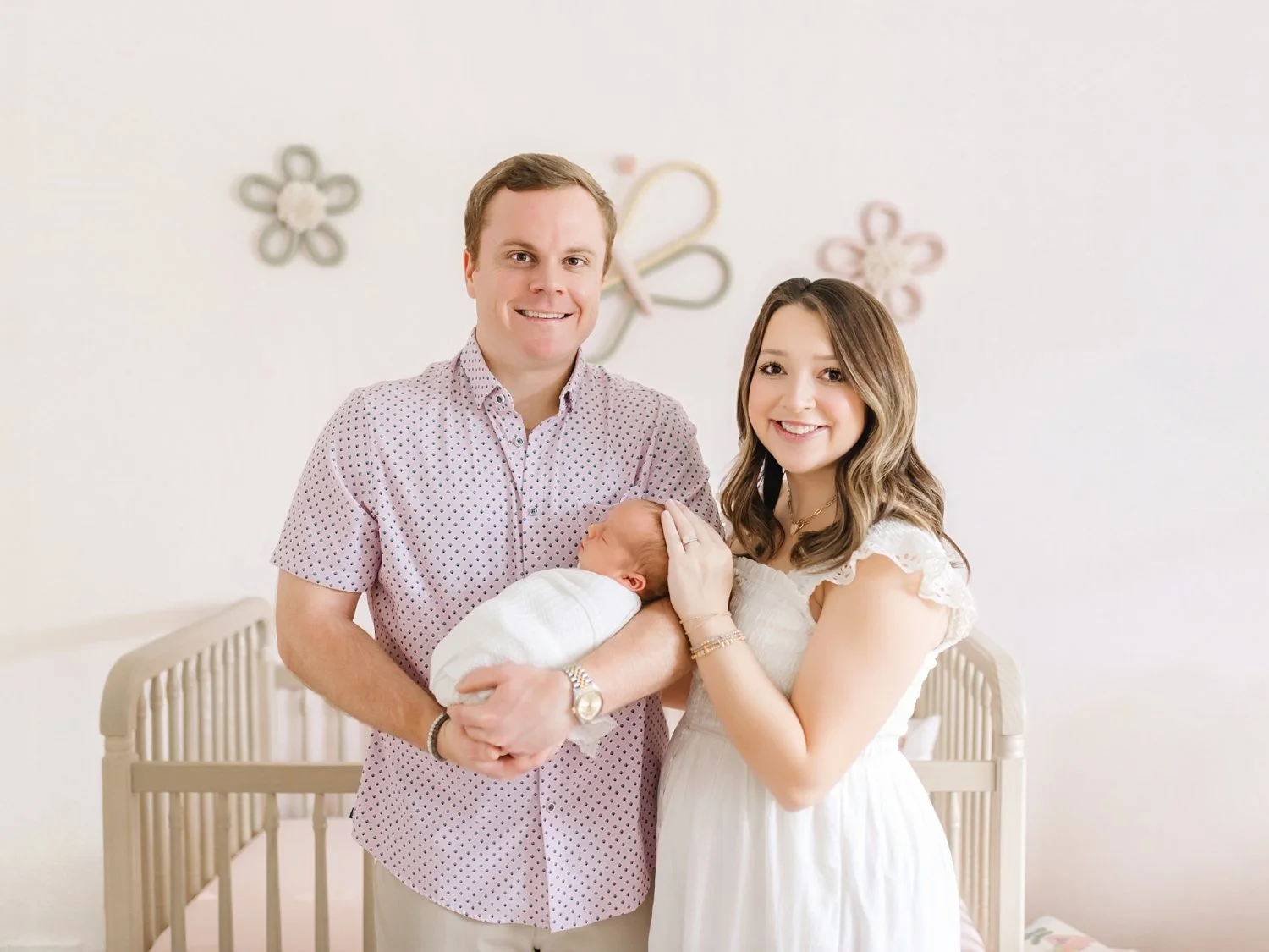 dallas, texas nursery for baby girl and mom and dad