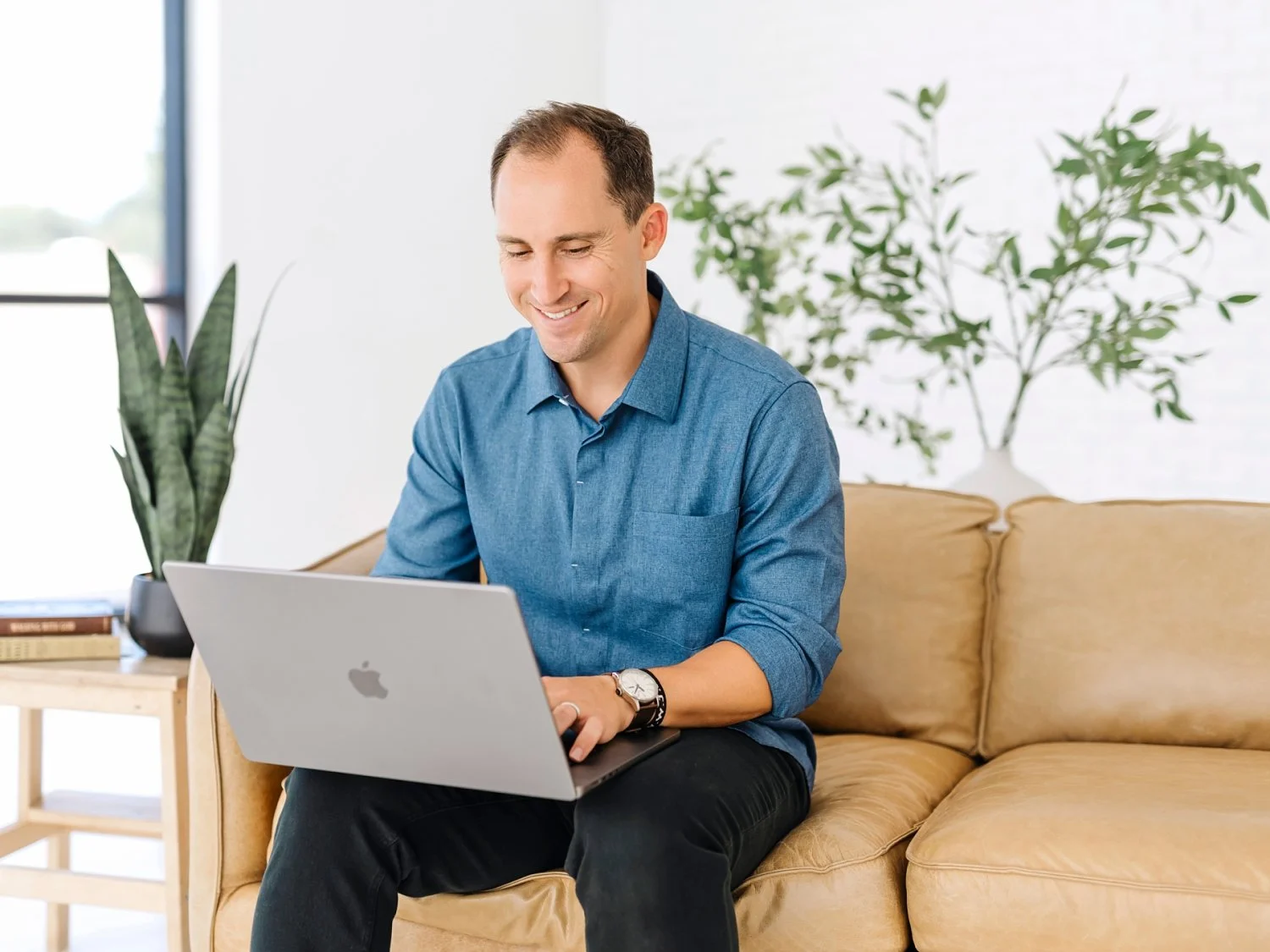 small businessman working on laptop in office