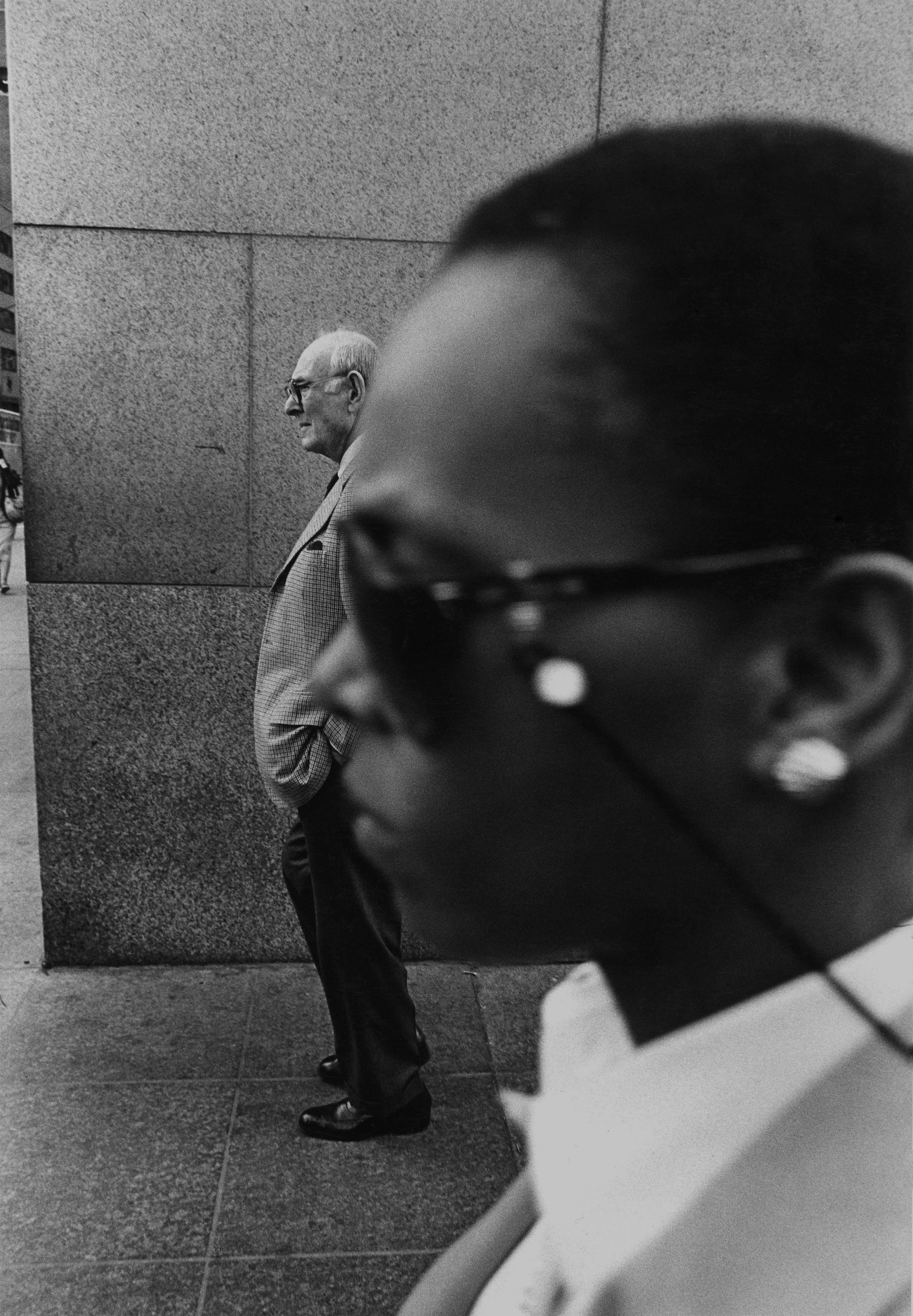 black and white vertical, 5th and 57th, nyc, mid 1980’s