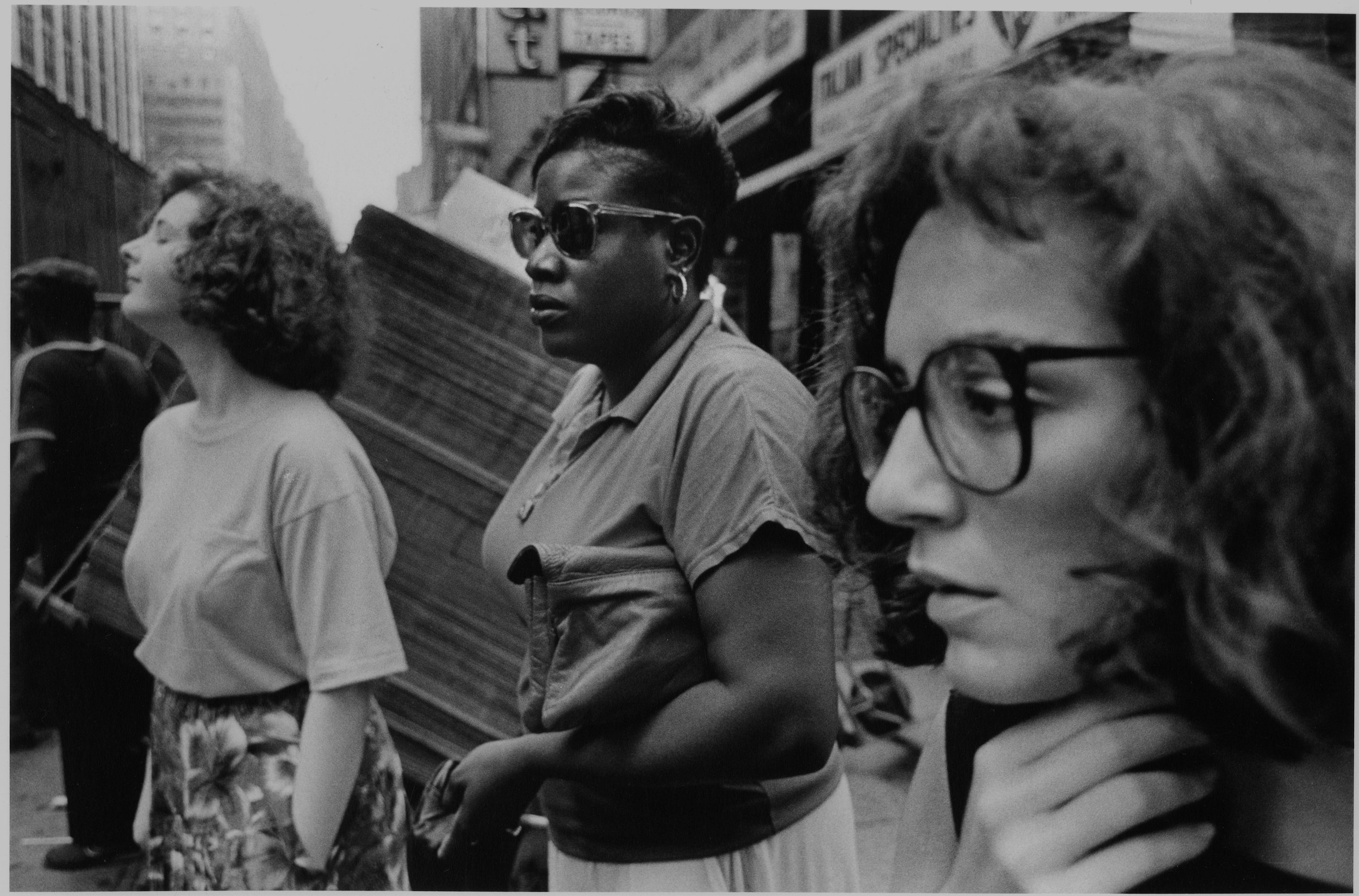 three women in profile, 5th ave., mid 1980’s