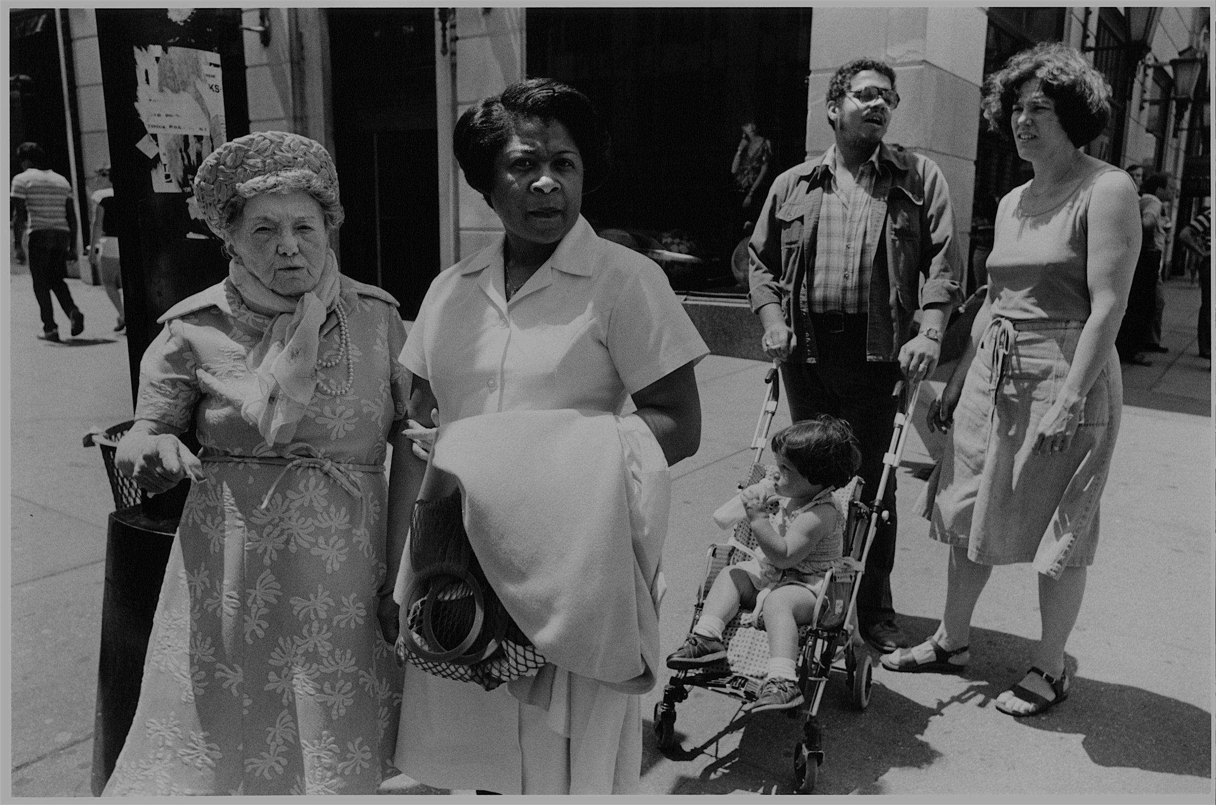 elder and caregiver, 5th &amp; 57th, nyc, early 1980’s