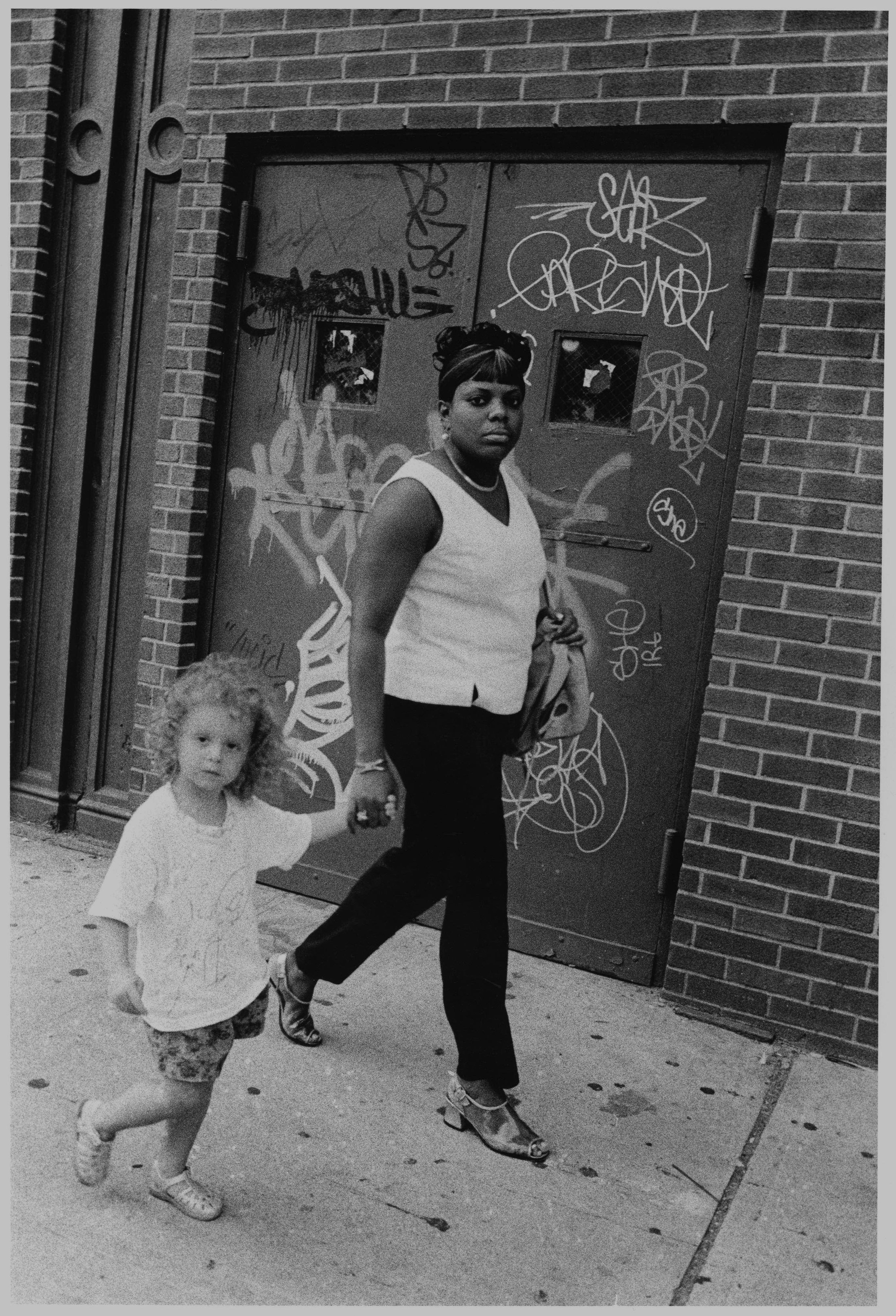 white kid/black nannie, soho, nyc, c. 1994