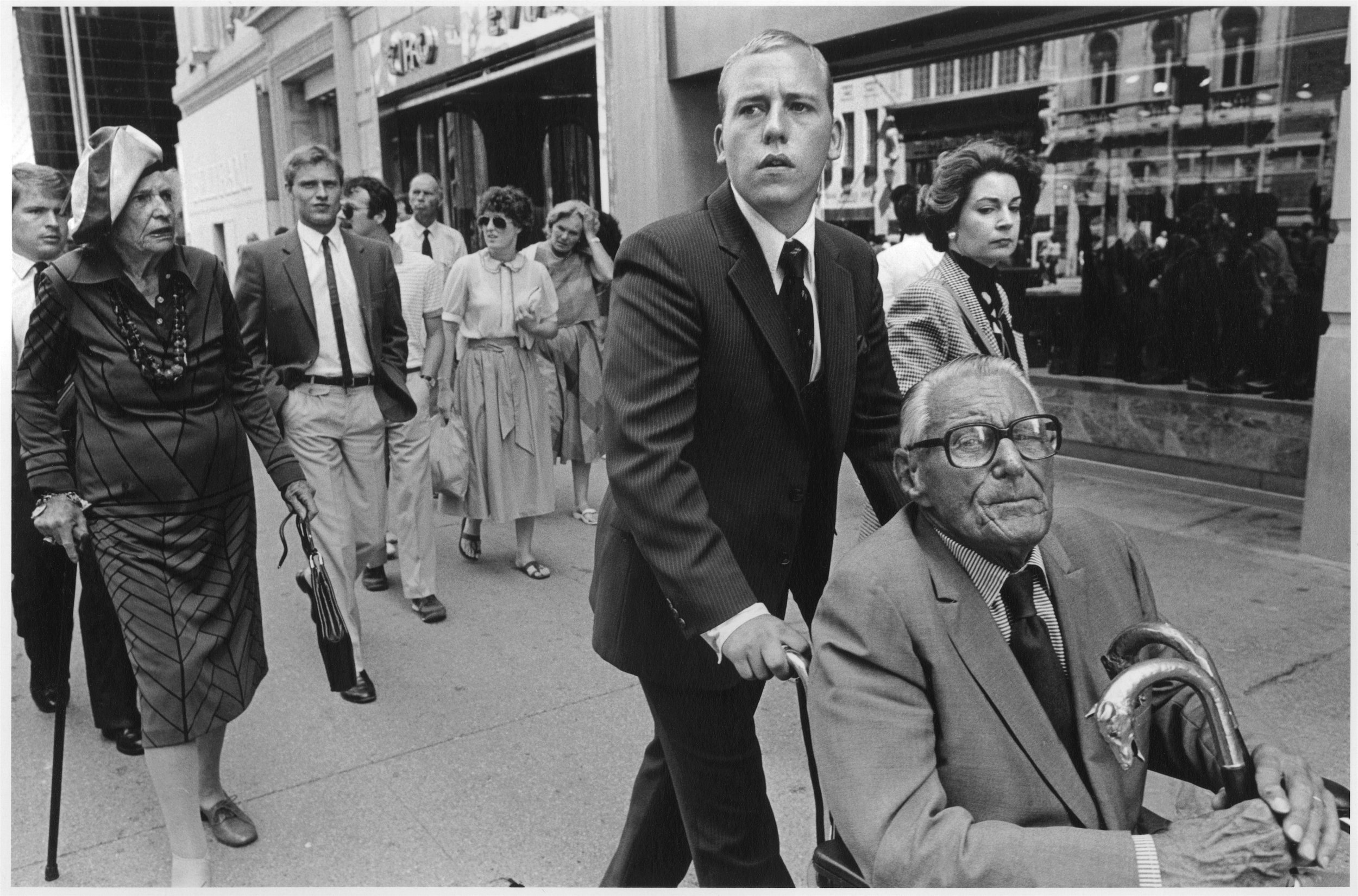 wealthy man in wheelchair, 5th ave., late 1980’s
