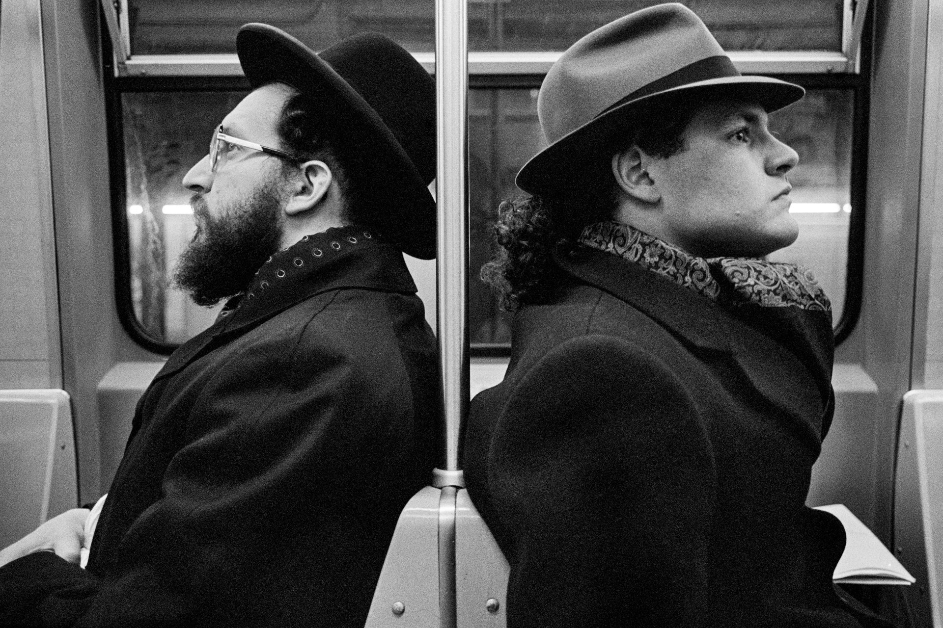 Hasid and Hipster, NYC, 2001