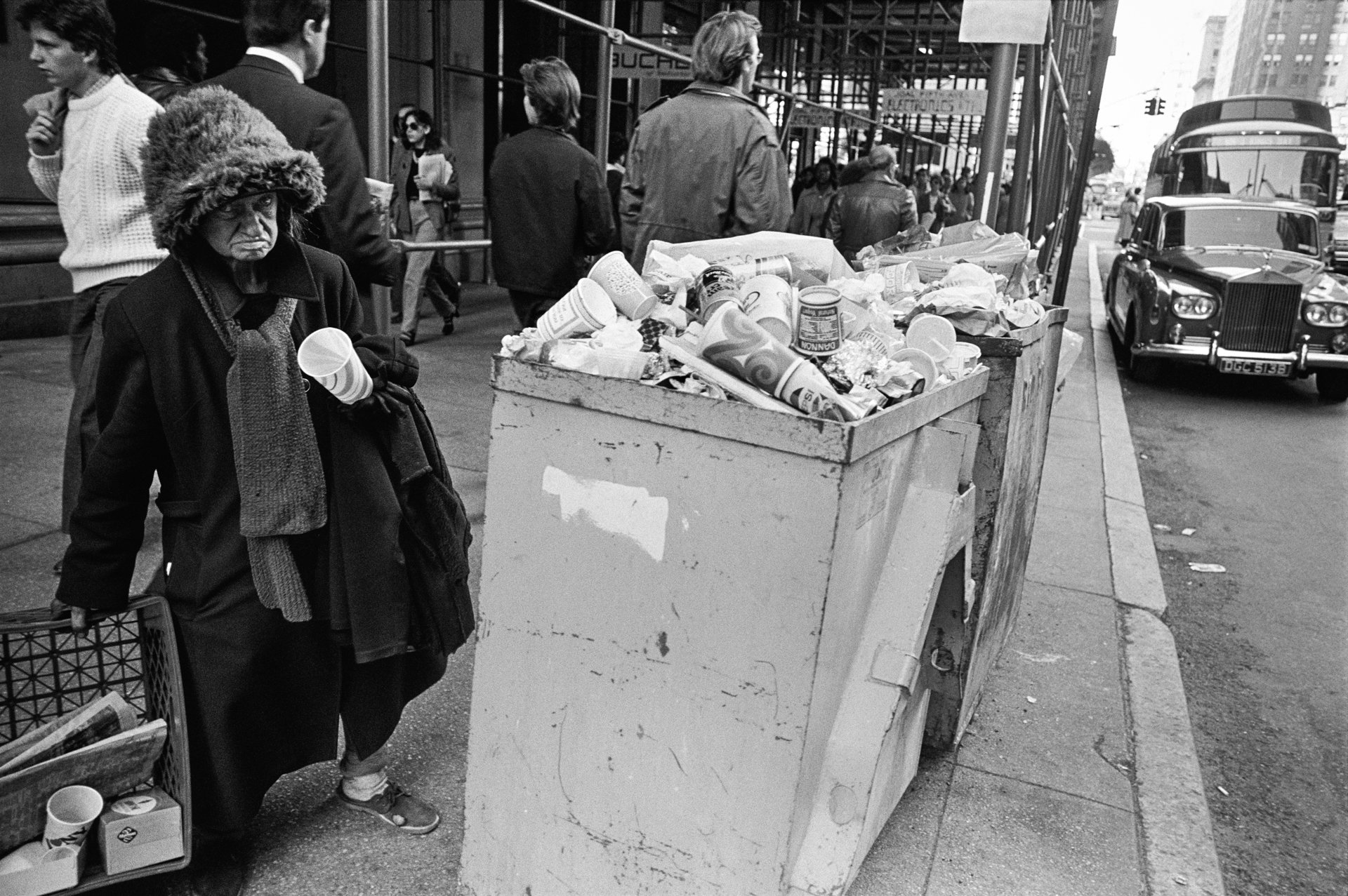 Homeless Woman &amp; Rolls, NYC, 1982