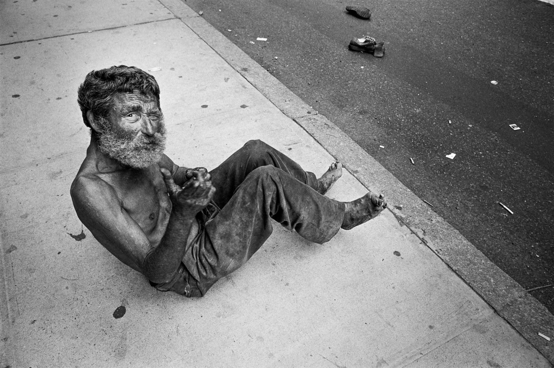 Homeless Man, 57th St., NYC, 1981
