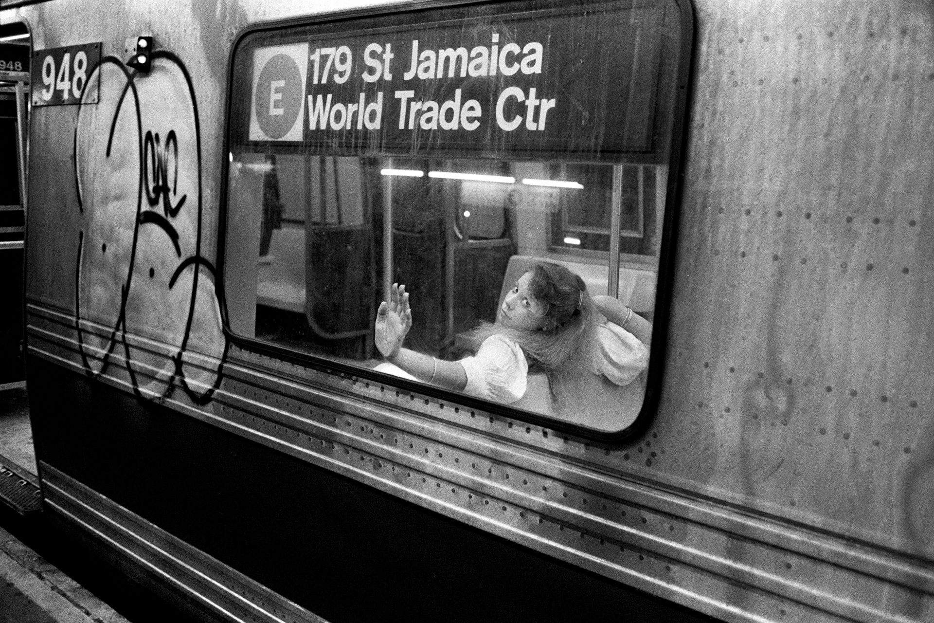 Hand on Subway Car Window, NYC, 1984