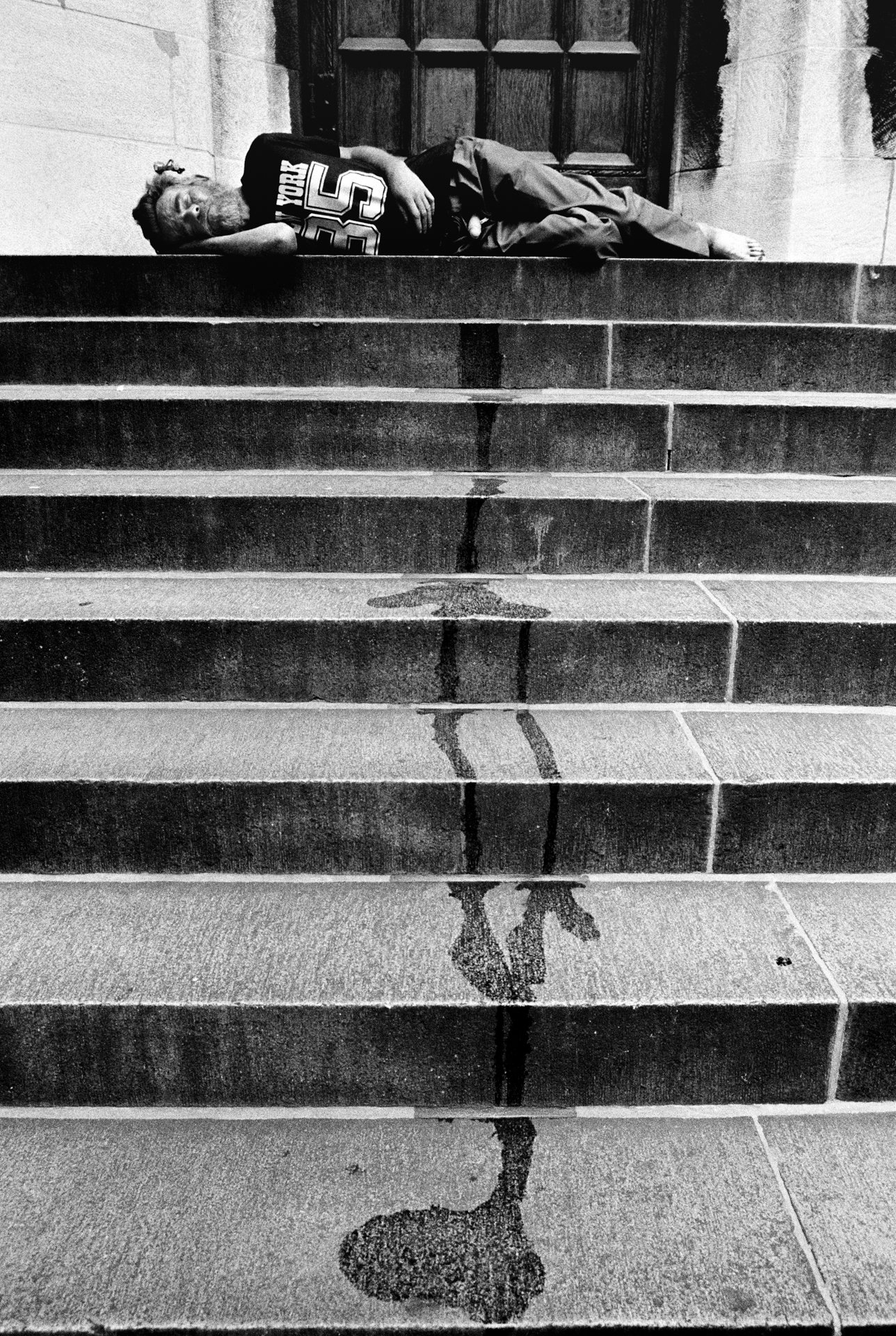 Penis Out, Church Steps, NYC, c. 1989