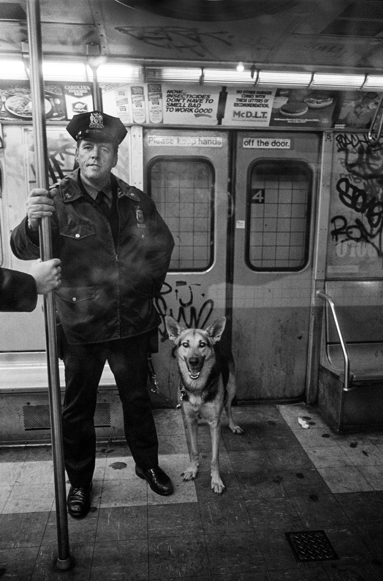 Cop and Dog, Subway, NYC, c. 1982