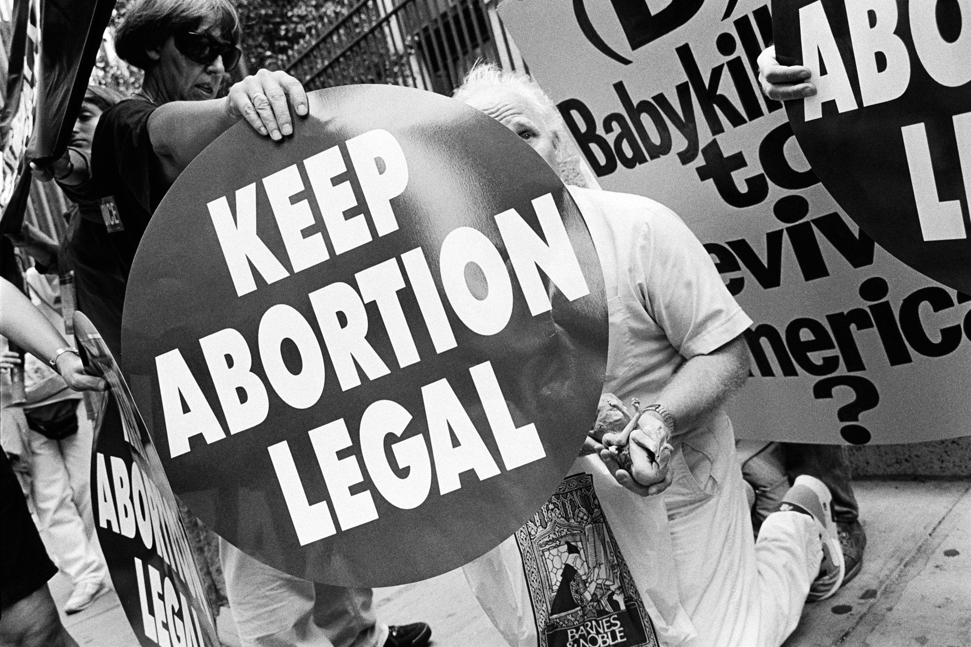 Pro &amp; Anti-Abortion Demo, Outside Democratic Convention, NYC, 1992