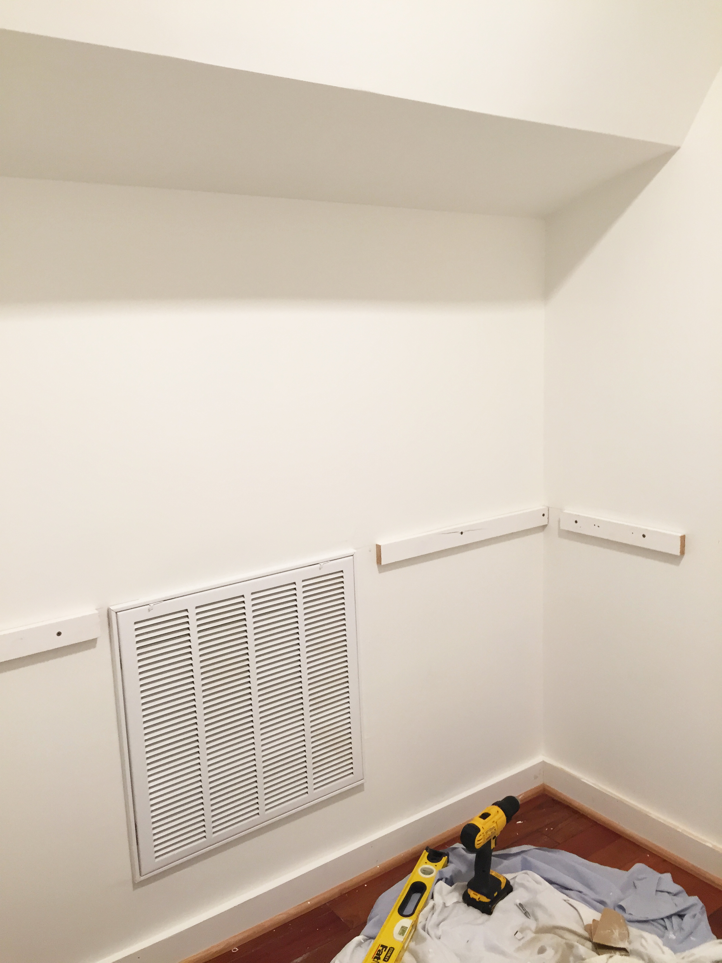If you have never made a built in desk or bench, the process is actually quite simple. With the right tools (and some caulk), it can be a quick job!