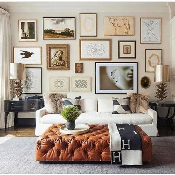 LIVING ROOM GALLERY WALL | collectibles | via Ashley Stark