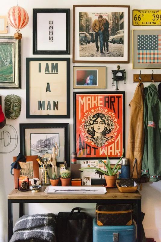 ENTRY GALLERY WALL | vintage | via Etsy