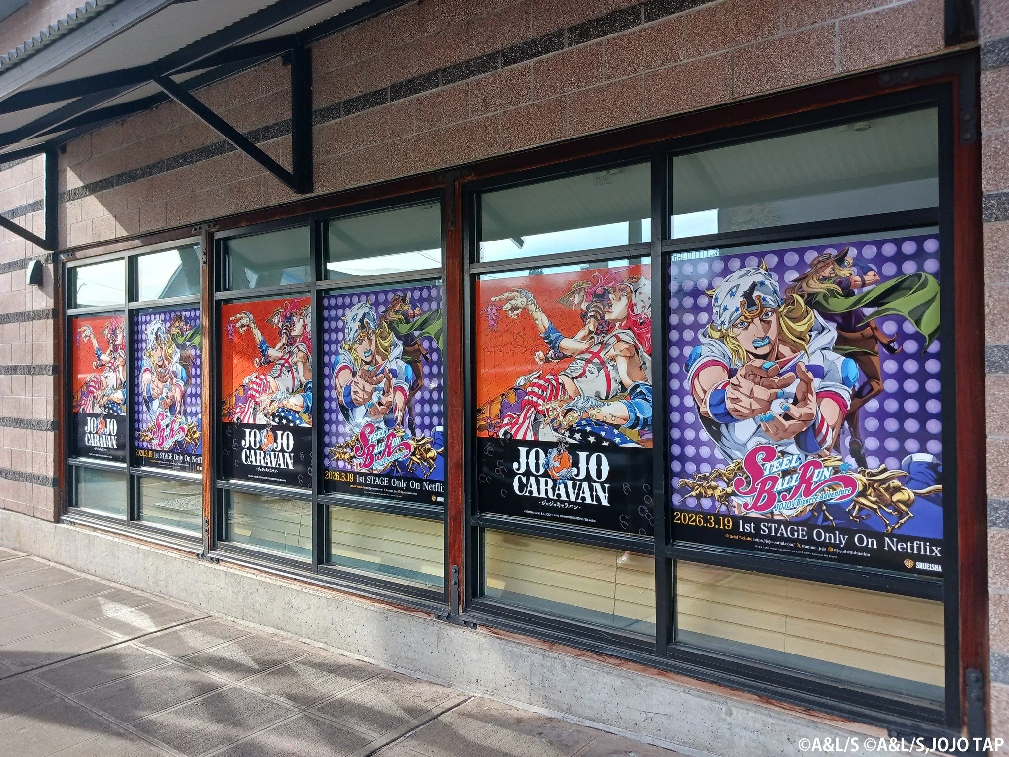 jojocaravan windows display at Kinokuniya seattle