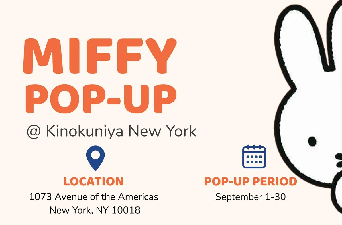 Miffy pop up at Kinokuniya New york from 9/1-30