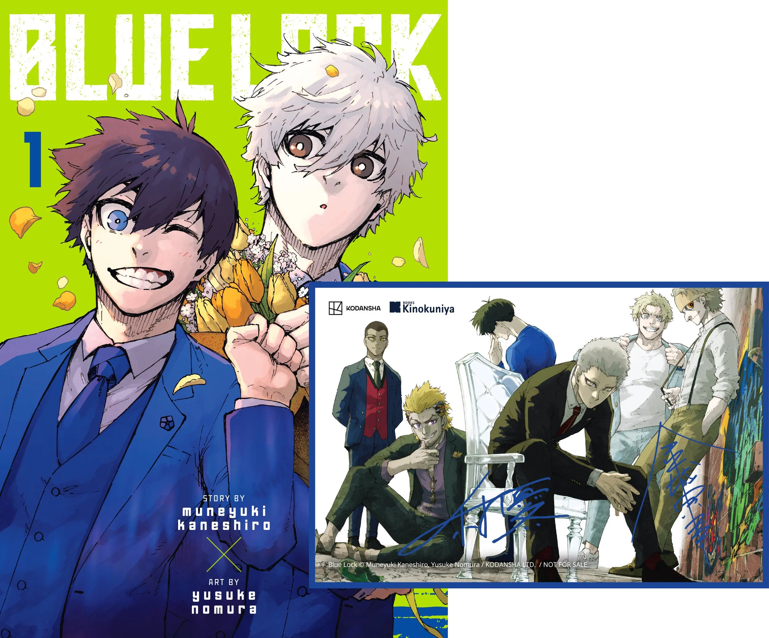 Blue Lock Kinokuniya Exclusive Cover Vol 1 with shikishi