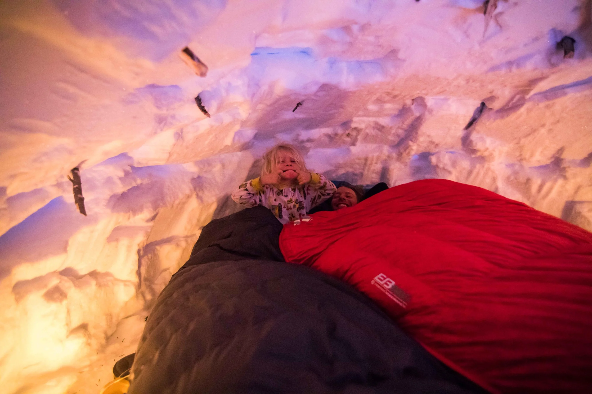 Kasper and Dave slept in a snow cave at Tweedsmuir Ski Club!
