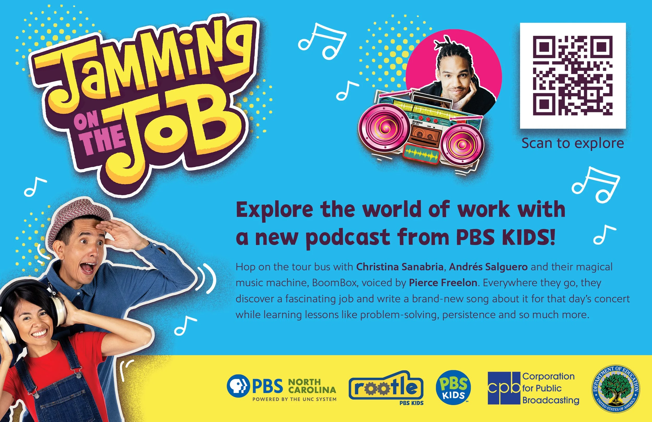 "Jamming on the Job" Postcard
