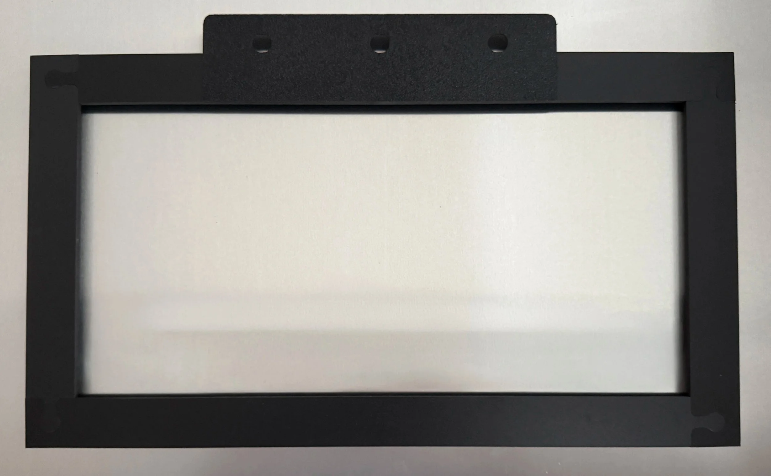 Detail of the mounting bracket for a metal print