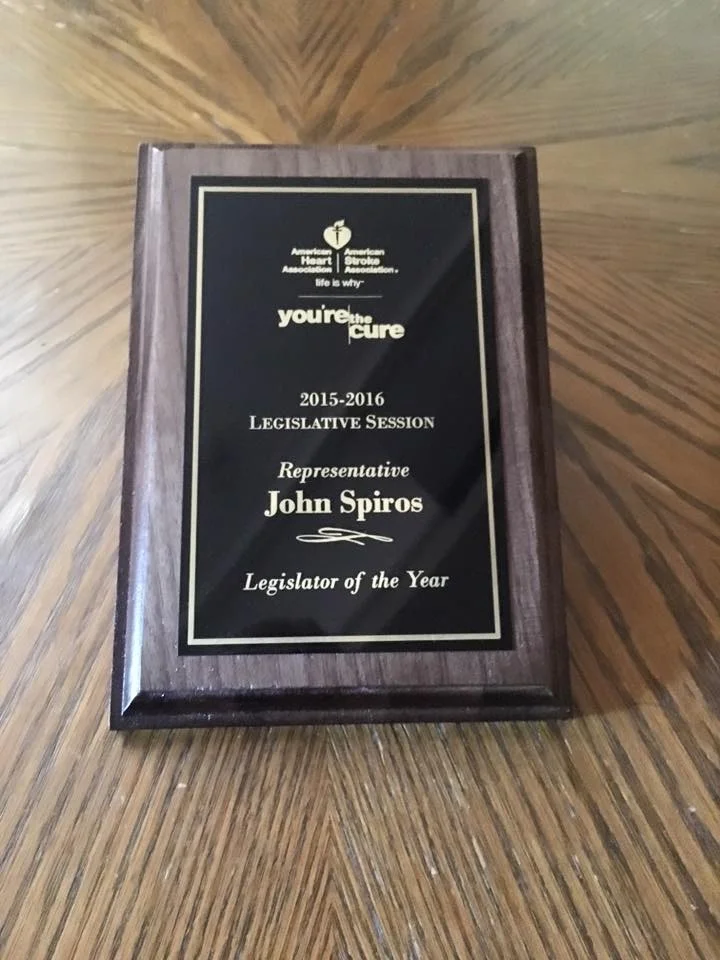 I am extremely honored to be chosen as one of the American Heart Association's 2016 Legislators of the Year. I worked closely with the AHA on the CPR bill last session and I applaud their dedication to building healthier lives by educating the public on heart disease and stroke. As the husband of a registered nurse, I know how important these directives, like the CPR bill, can be - they truly save lives! I look forward to working with this organization again in the future. 