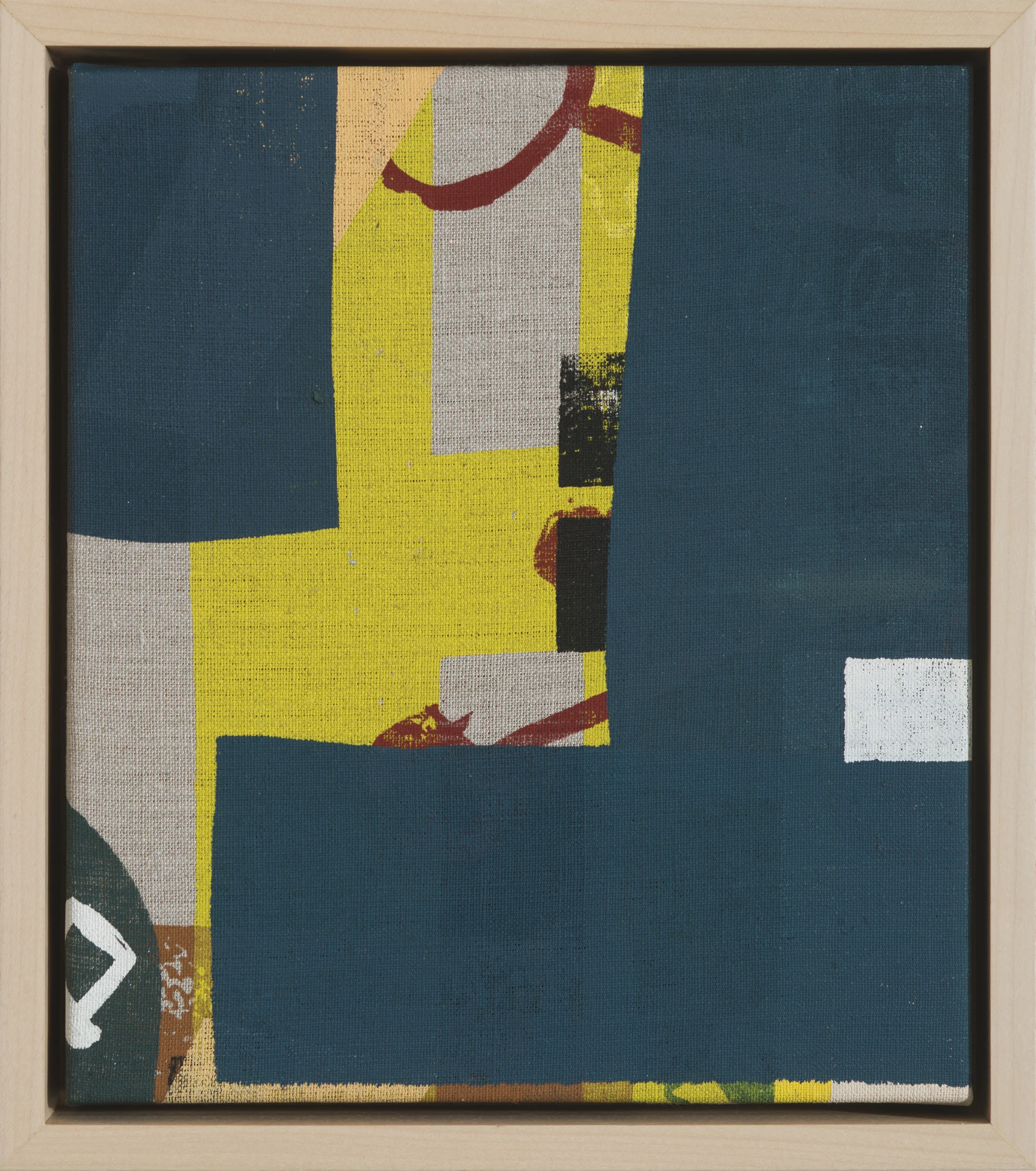 C&C at the Lake, block print and screen print on linen (8054) Stretched and framed, 10 1/2 x 12
