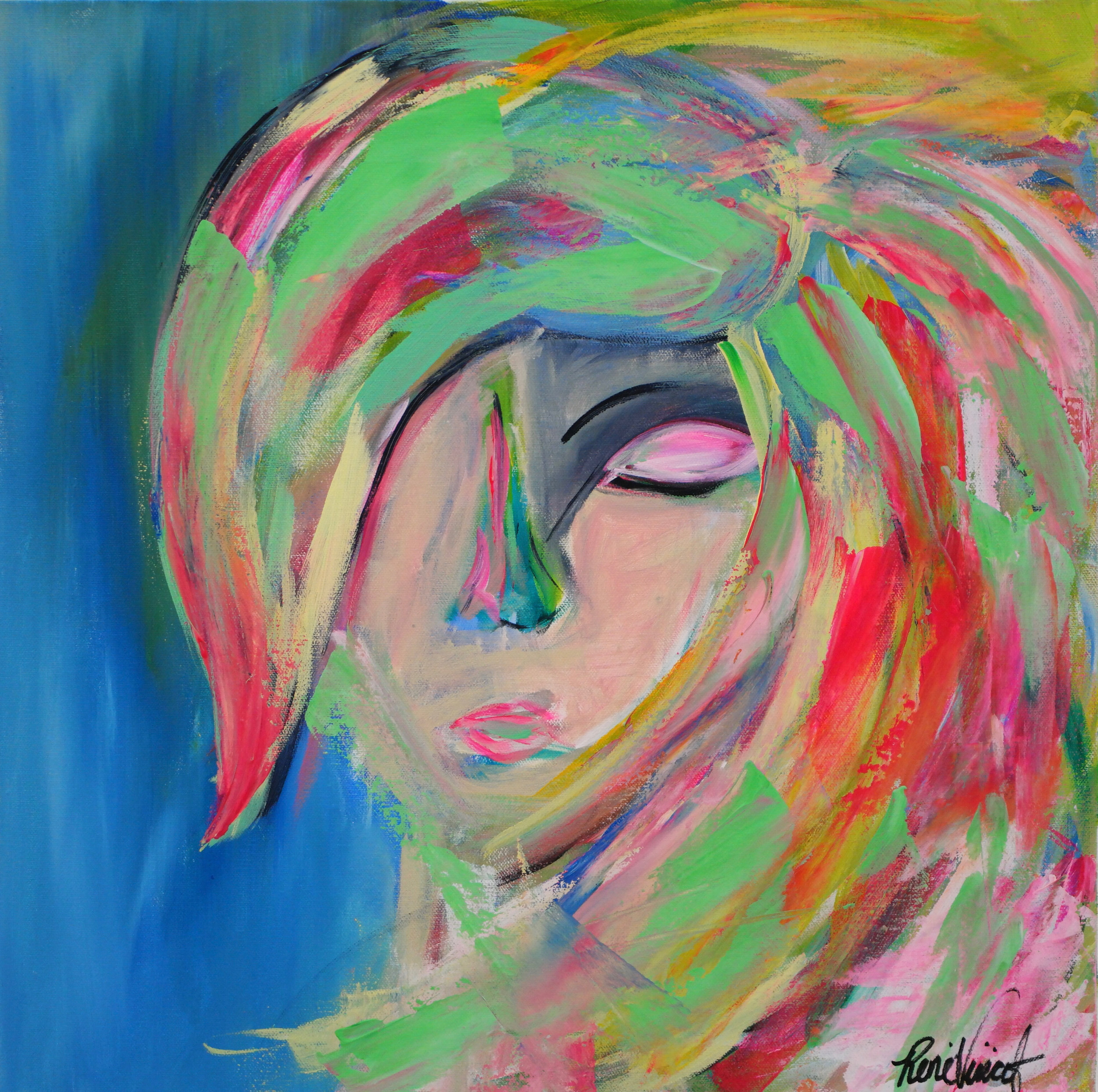 Girl Interrupted 20 x 20 inch