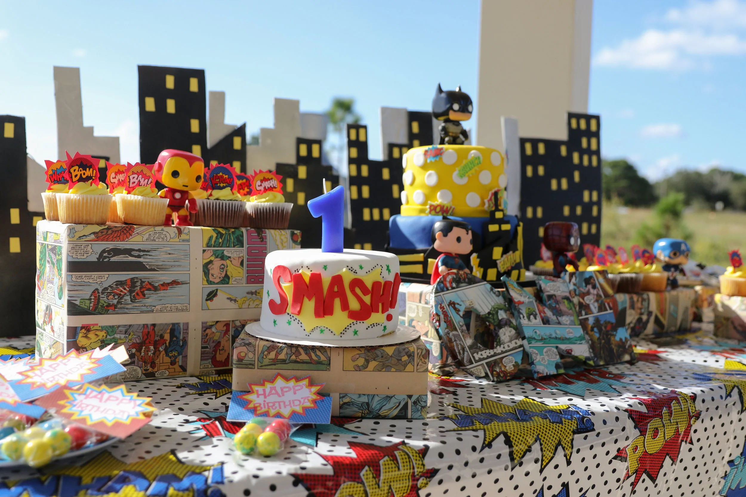 Comic Book Superheroes 1st Birthday Bash | Nicole Wallace Photography