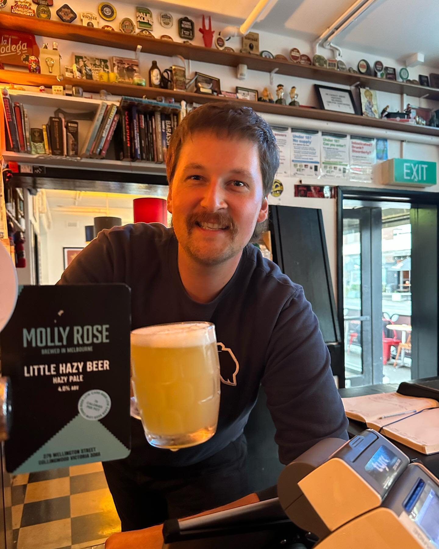 Devon from @mollyrosebrewing is here right now giving out free pots of their delicious Little Hazy Beer! So we would head to the Vic right now were we you!!