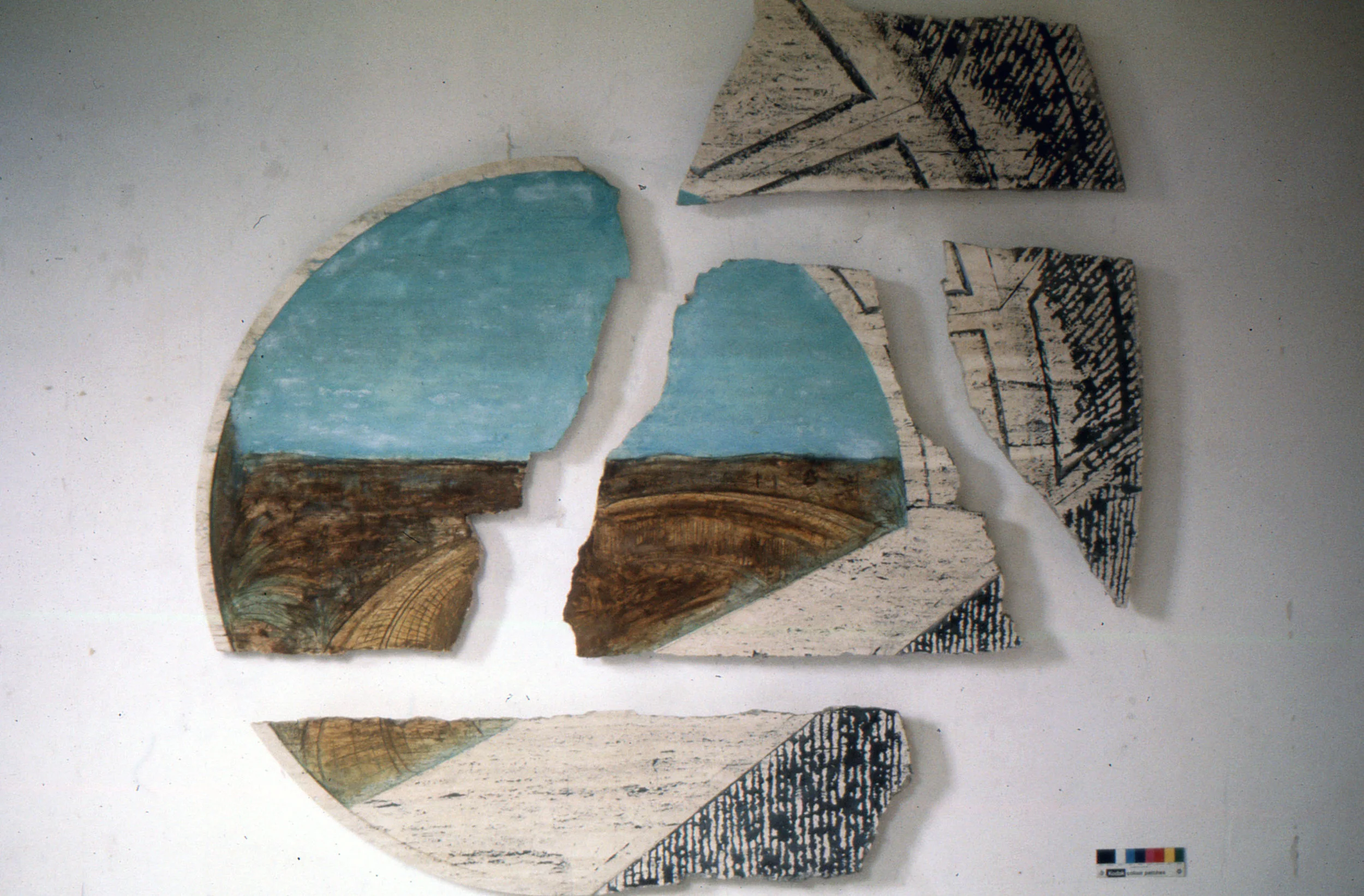 Tondo:View from the Loggia, 1983 Travertine with ciment fondu and oxides 185 x 171 x 3 cm Private collection Stockholm