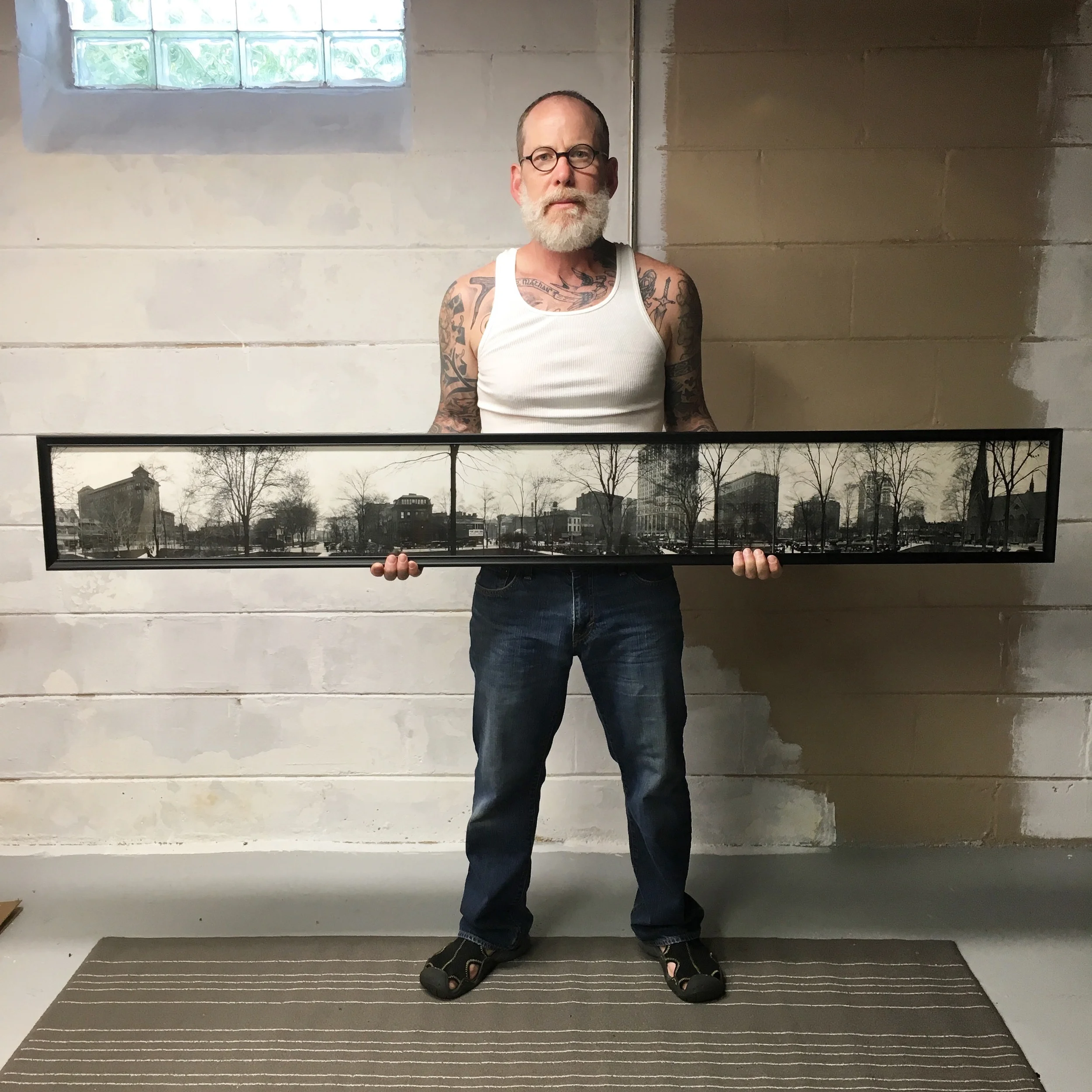 So far, this piece framed for The Detroit Mercantile Co. is the frameworks width record.