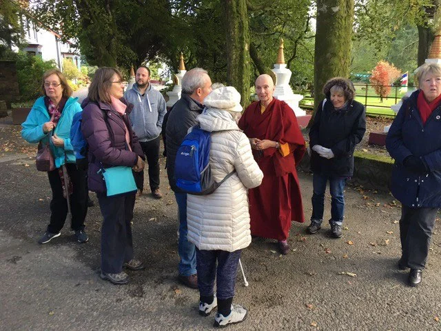 Ani Dolkar talking about the Stupa, photo by John Clifford